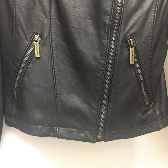 Michael Kors Black Genuine Leather Moto Jacket - Picture 6 of 11